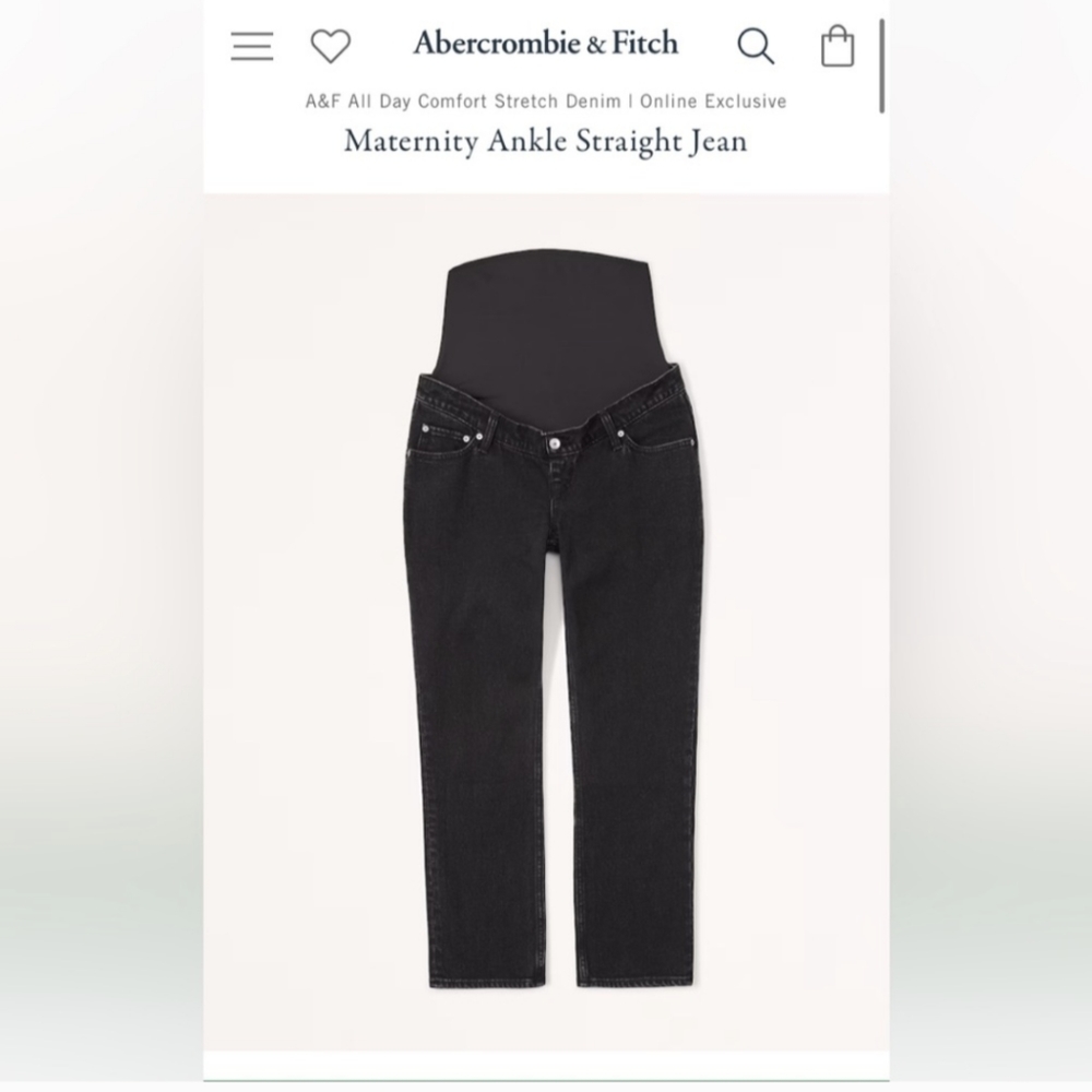 Abercrombie & Fitch Maternity Ankle Straight Jeans - Black